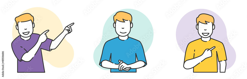 people gesture illustration set with modern style people gesture illustration set with modern style