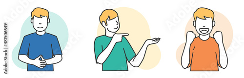 people gesture illustration set with modern style