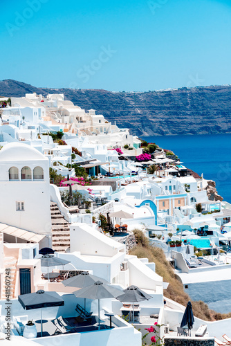 greece, santorini, greek, travel, mediterranean, europe, architecture, vacation, view, building, island, traditional, white, blue, cyclades, oia, aegean, beautiful, summer, tourism, sea, landscape, vi