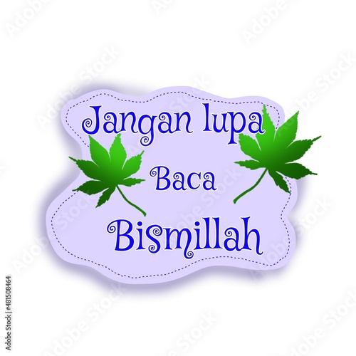 Lettering jangan lupa baca bismillah sticker photo