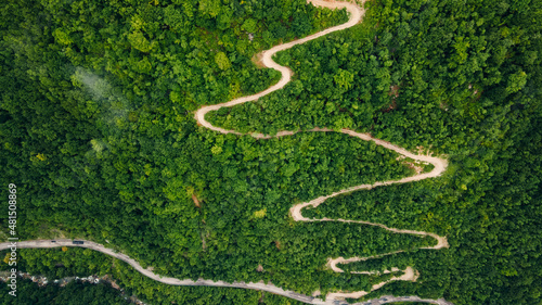 Tableau sur toile Zig Zag Winding Mountain Road