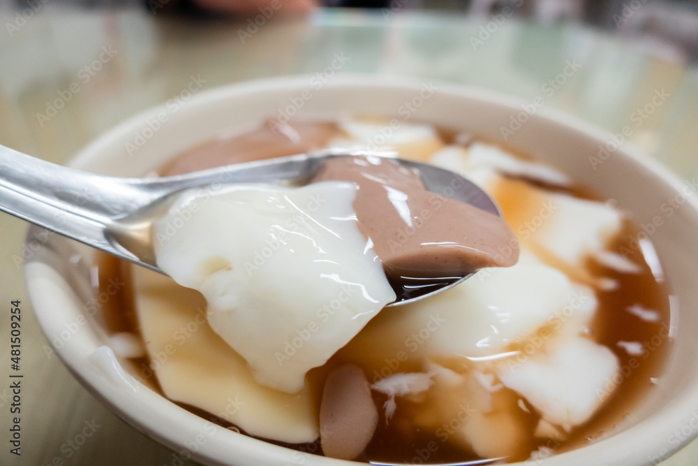 taiwanese traditional snack of tofu pudding Stock Photo | Adobe Stock