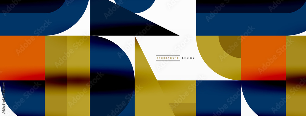 Minimal geometric abstract background. Circle square and triangle design. Trendy techno business template for wallpaper, banner, background or landing Minimal geometric abstract background. Circle square and triangle design. Trendy techno business template for wallpaper, banner, background or landing