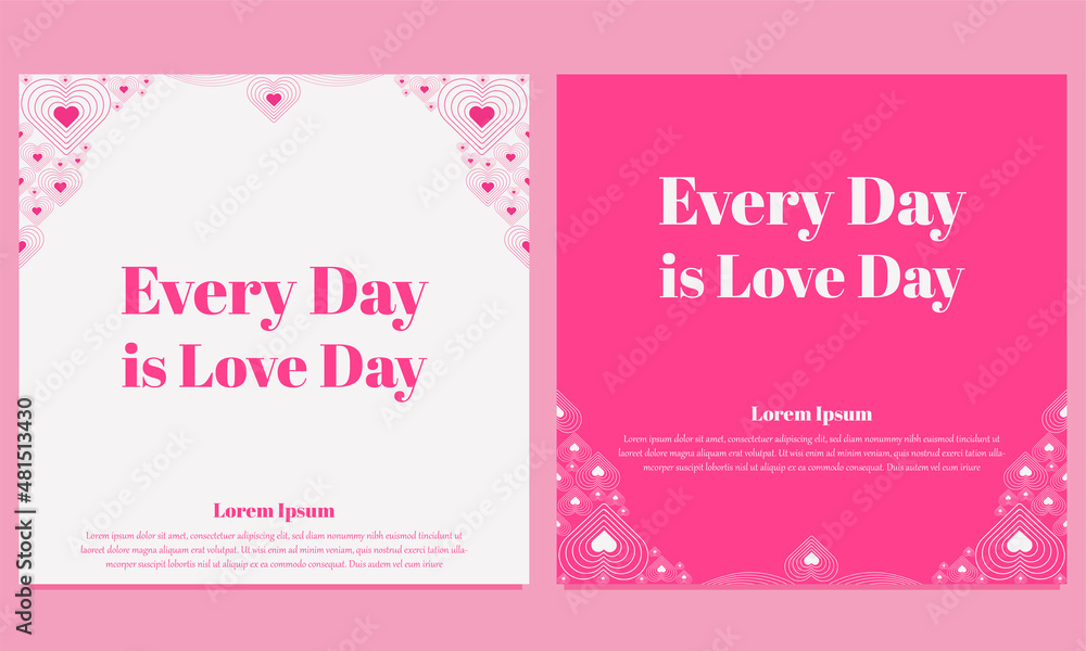 pink love valentines day social media post template