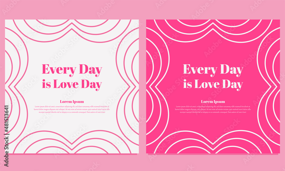 pink love valentines day social media post template