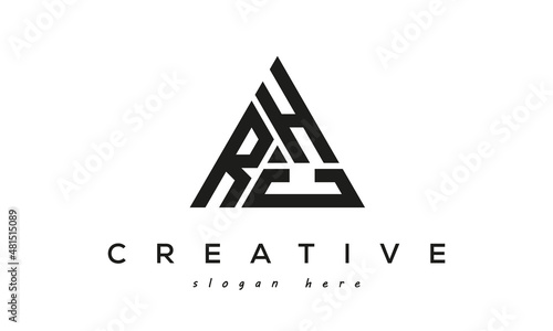 RHC creative tringle three letters logo design photo