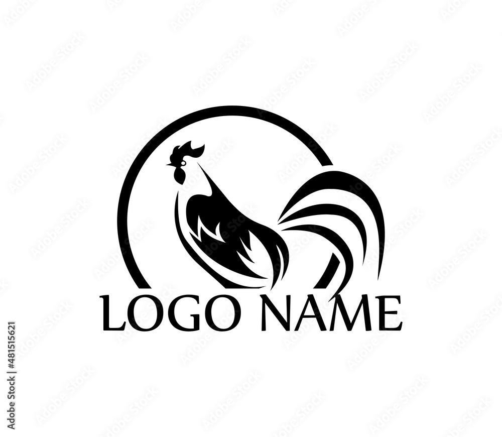 Obraz premium rooster logo vector icon, creative modern simple logo