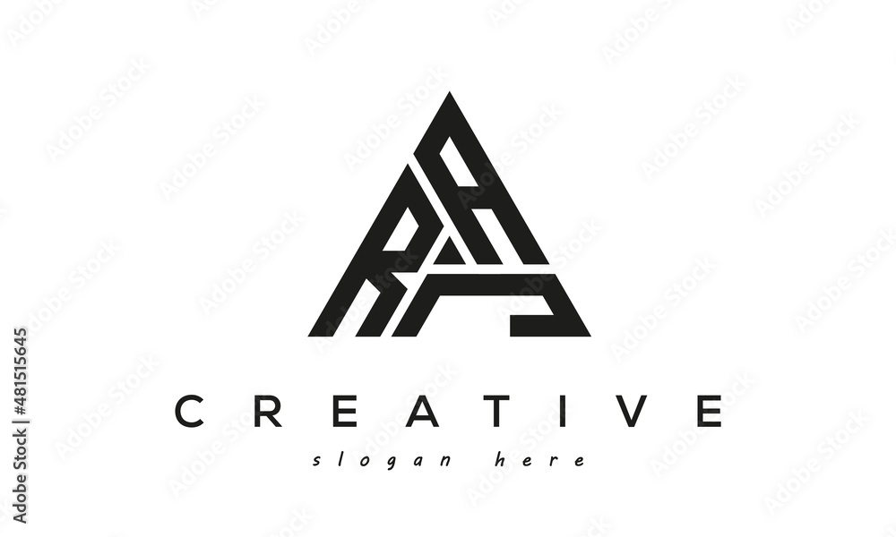 RAJ creative tringle three letters logo design - obrazy, fototapety, plakaty 