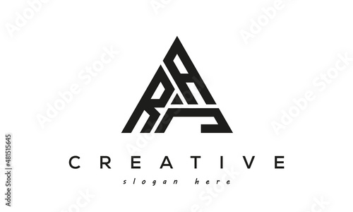 RAJ creative tringle three letters logo design
