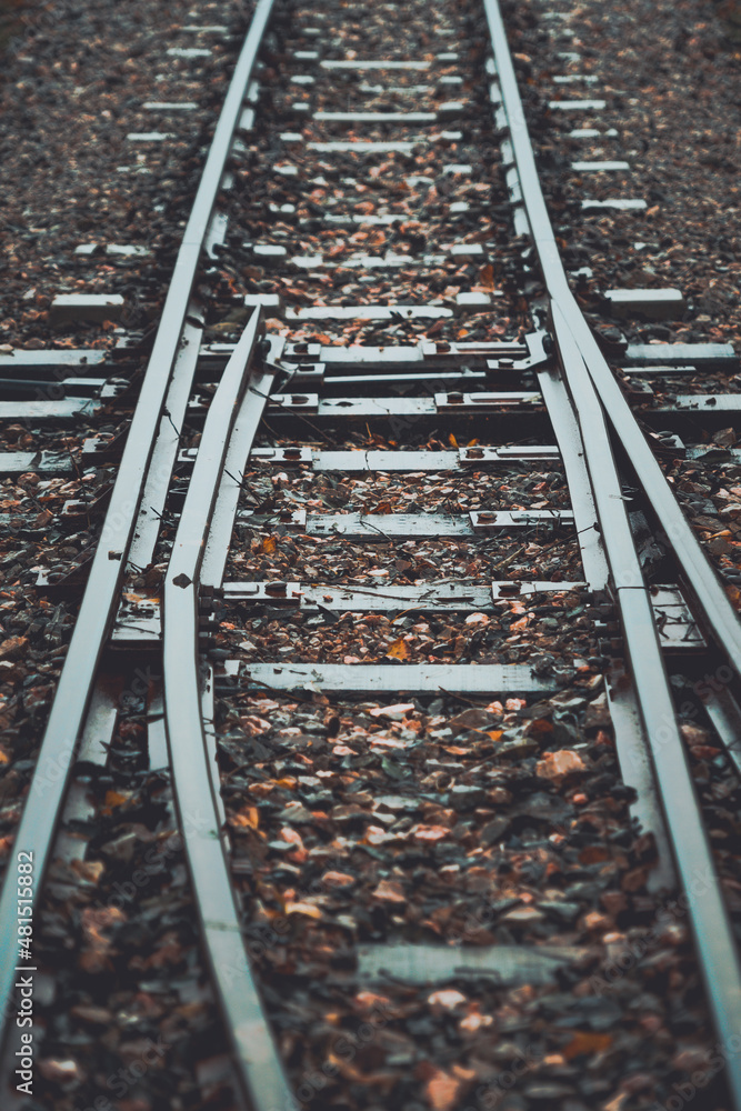 Train tracks between rural towns. Train tracks between rural towns.