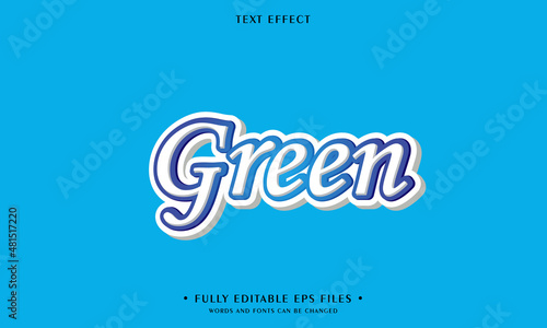 Green style editable text effect