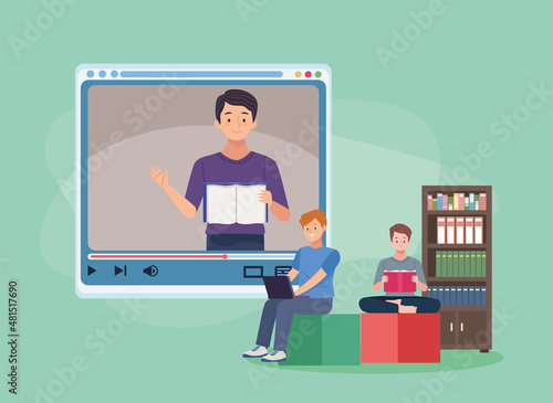 young students boys online