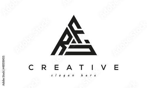 RFU creative tringle three letters logo design	 photo