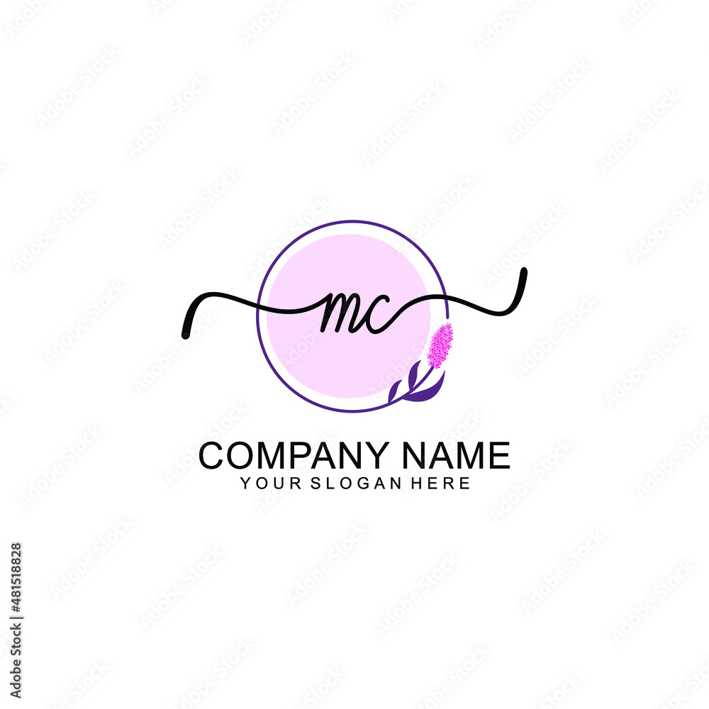 Initial MC beauty monogram and elegant logo design handwriting logo of initial signature Initial MC beauty monogram and elegant logo design handwriting logo of initial signature