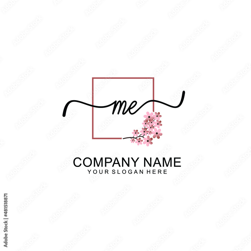Initial ME beauty monogram and elegant logo design handwriting logo of initial signature Initial ME beauty monogram and elegant logo design handwriting logo of initial signature