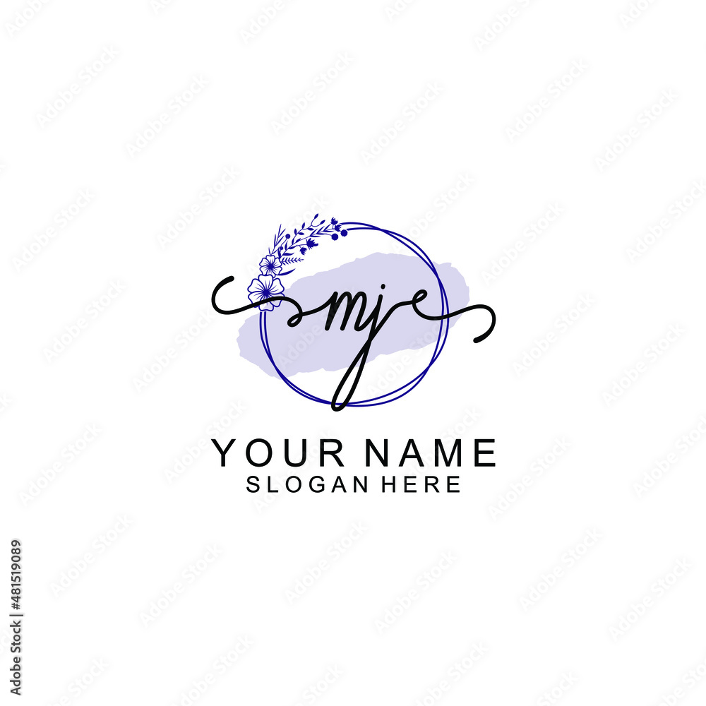 Initial MJ beauty monogram and elegant logo design handwriting logo of initial signature Initial MJ beauty monogram and elegant logo design handwriting logo of initial signature
