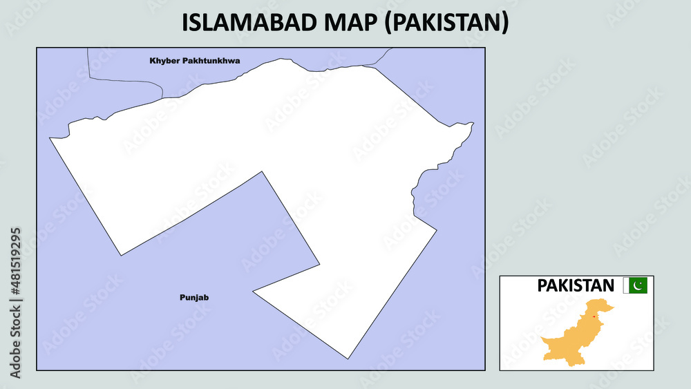 Islamabad Map. Political map of Islamabad. Islamabad Map of Pakistan