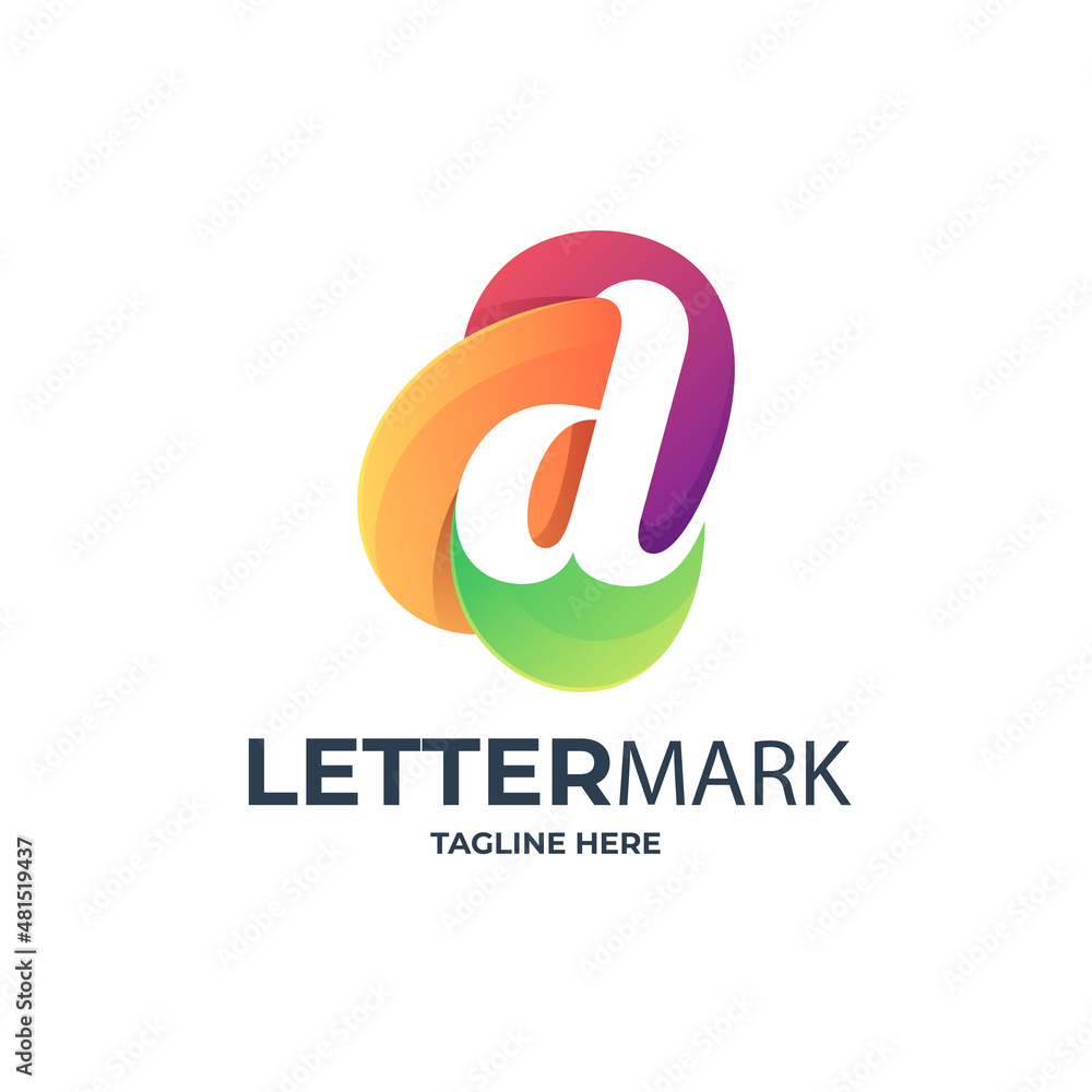 Letter D and Abstract shape combination logo concept Letter D and Abstract shape combination logo concept