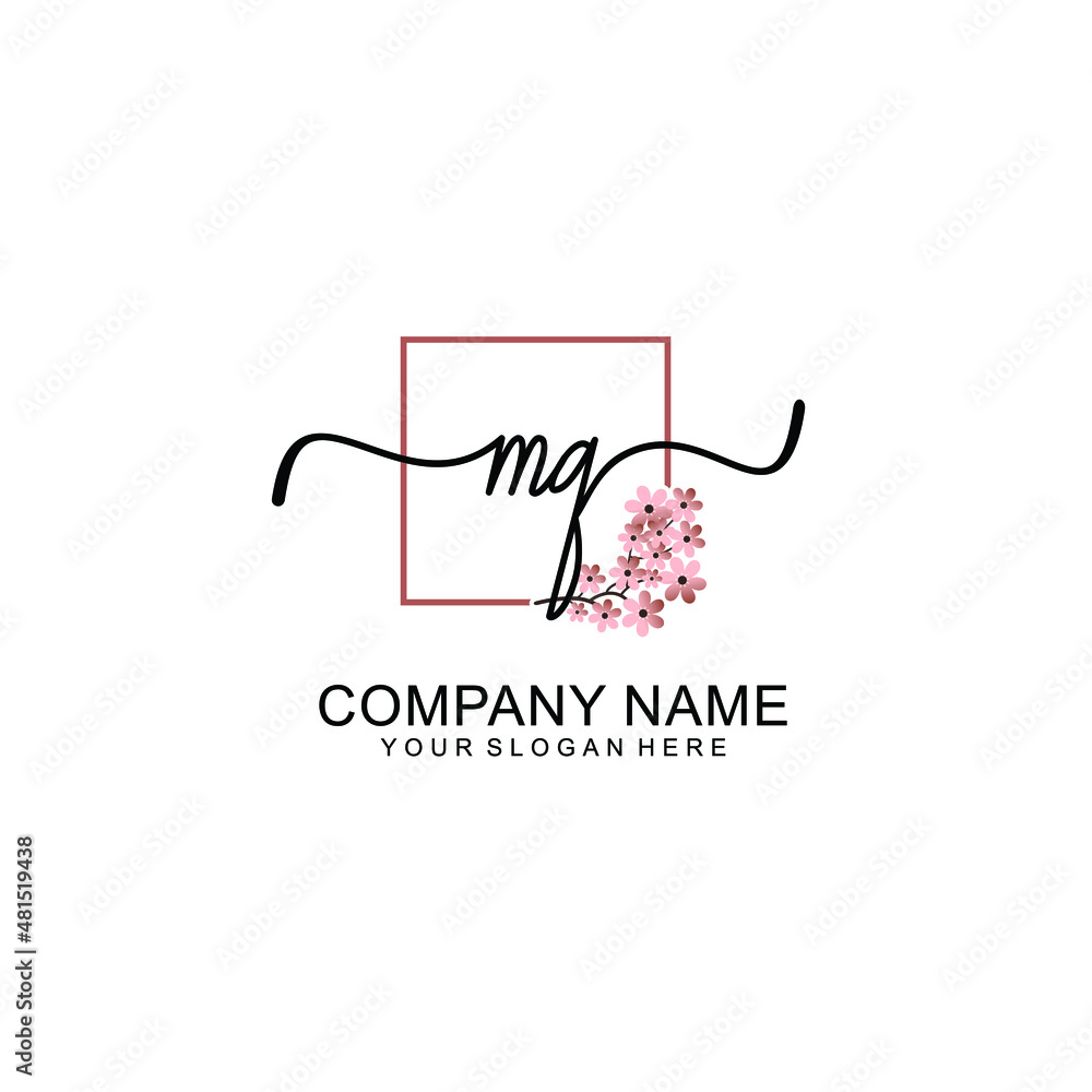 Initial MQ beauty monogram and elegant logo design handwriting logo of initial signature Initial MQ beauty monogram and elegant logo design handwriting logo of initial signature