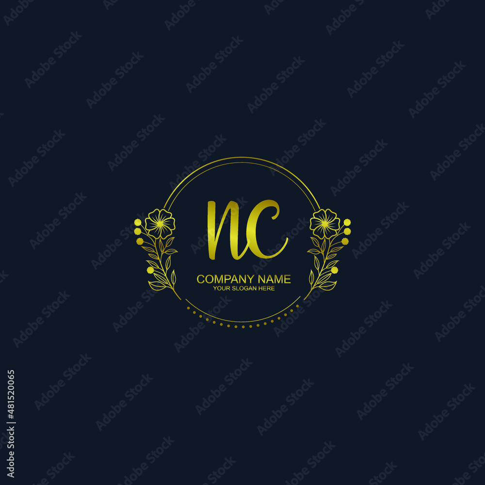 NC initial hand drawn wedding monogram logos NC initial hand drawn wedding monogram logos