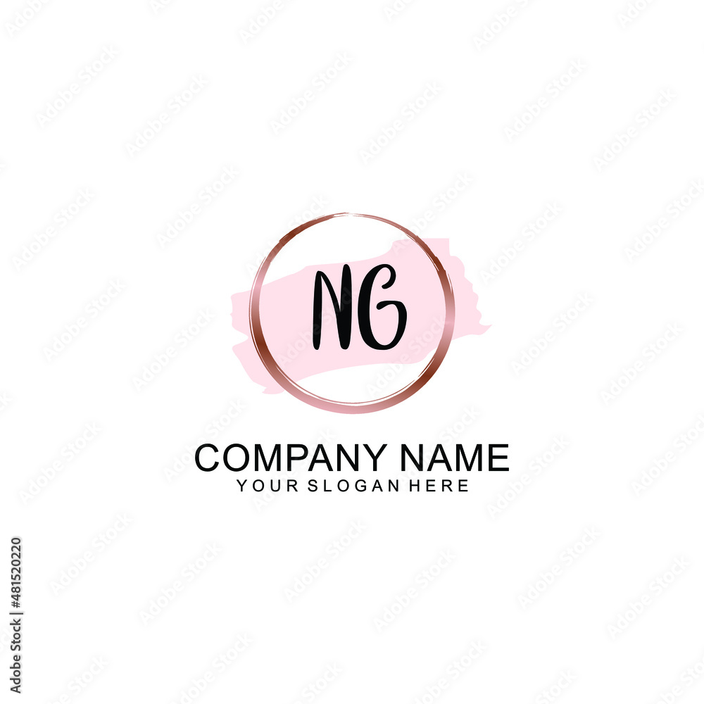 NG Initial handwriting logo vector. Hand lettering for designs NG Initial handwriting logo vector. Hand lettering for designs