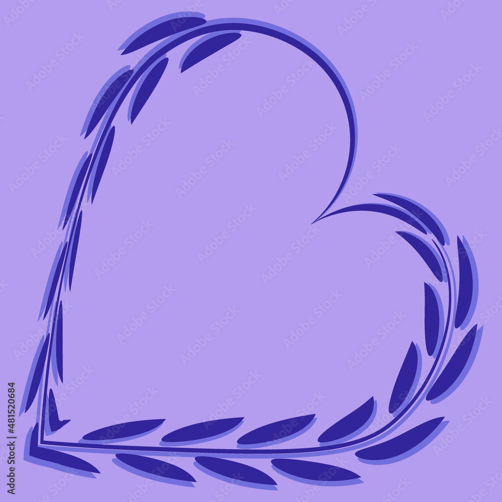 Heart of leaves. Grass. Congratulations on Valentine, Valentin Day. Design element Heart of leaves. Grass. Congratulations on Valentine, Valentin Day. Design element