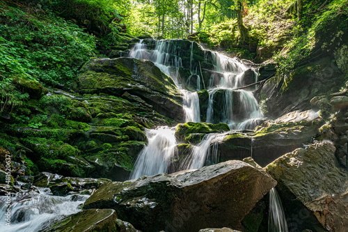 Shypit waterfall in the Carpathians forest