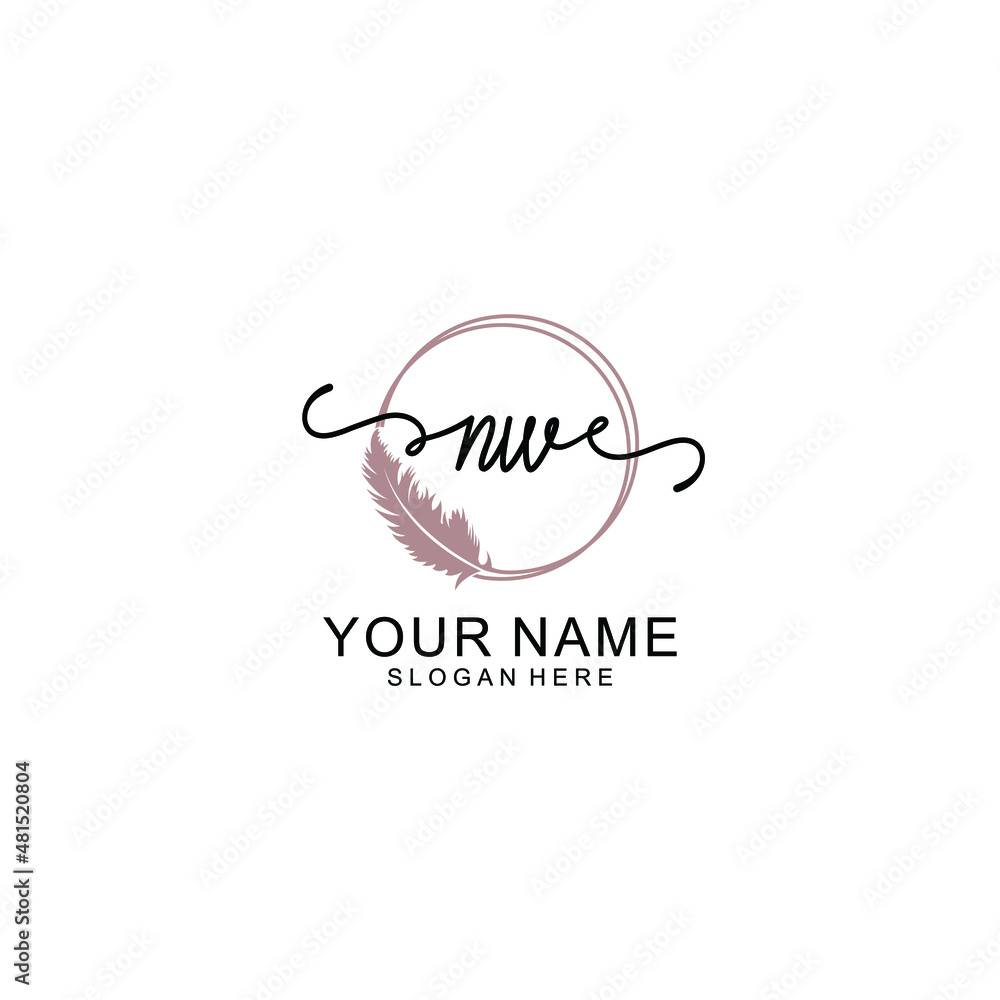 Initial NW beauty monogram and elegant logo design handwriting logo of initial signature Initial NW beauty monogram and elegant logo design handwriting logo of initial signature