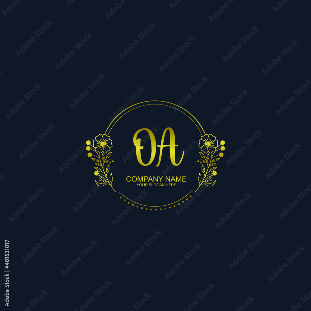 OA initial hand drawn wedding monogram logos OA initial hand drawn wedding monogram logos
