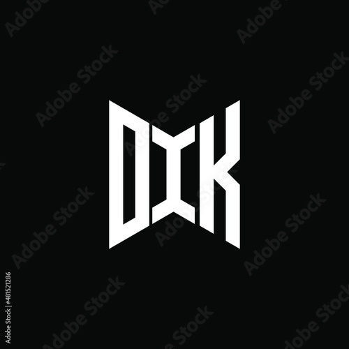 DIK letter logo creative design. DIK unique design