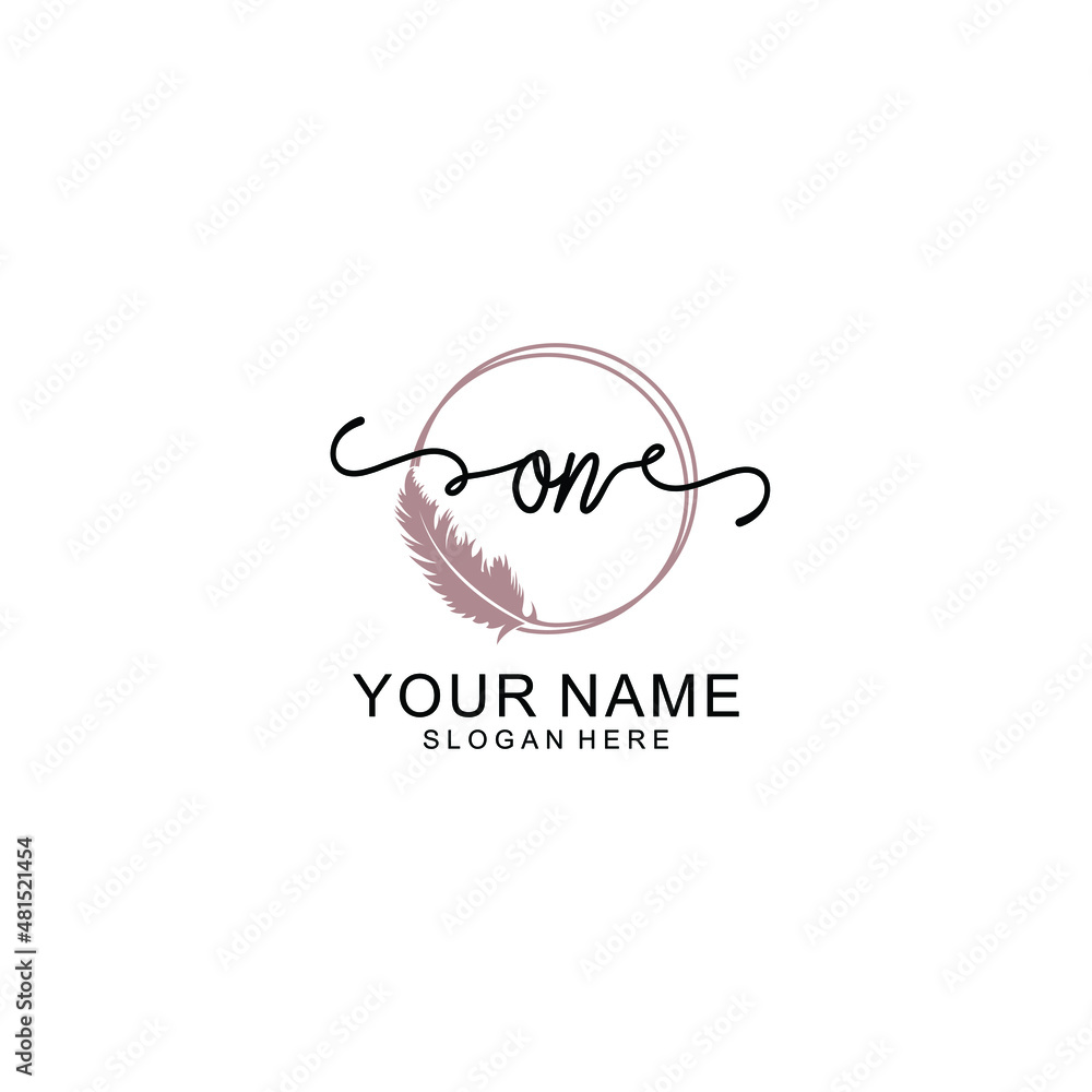 Initial ON beauty monogram and elegant logo design handwriting logo of initial signature Initial ON beauty monogram and elegant logo design handwriting logo of initial signature