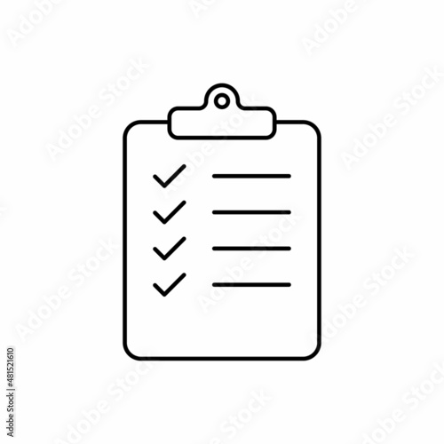 clipboard checklist form line icon vector