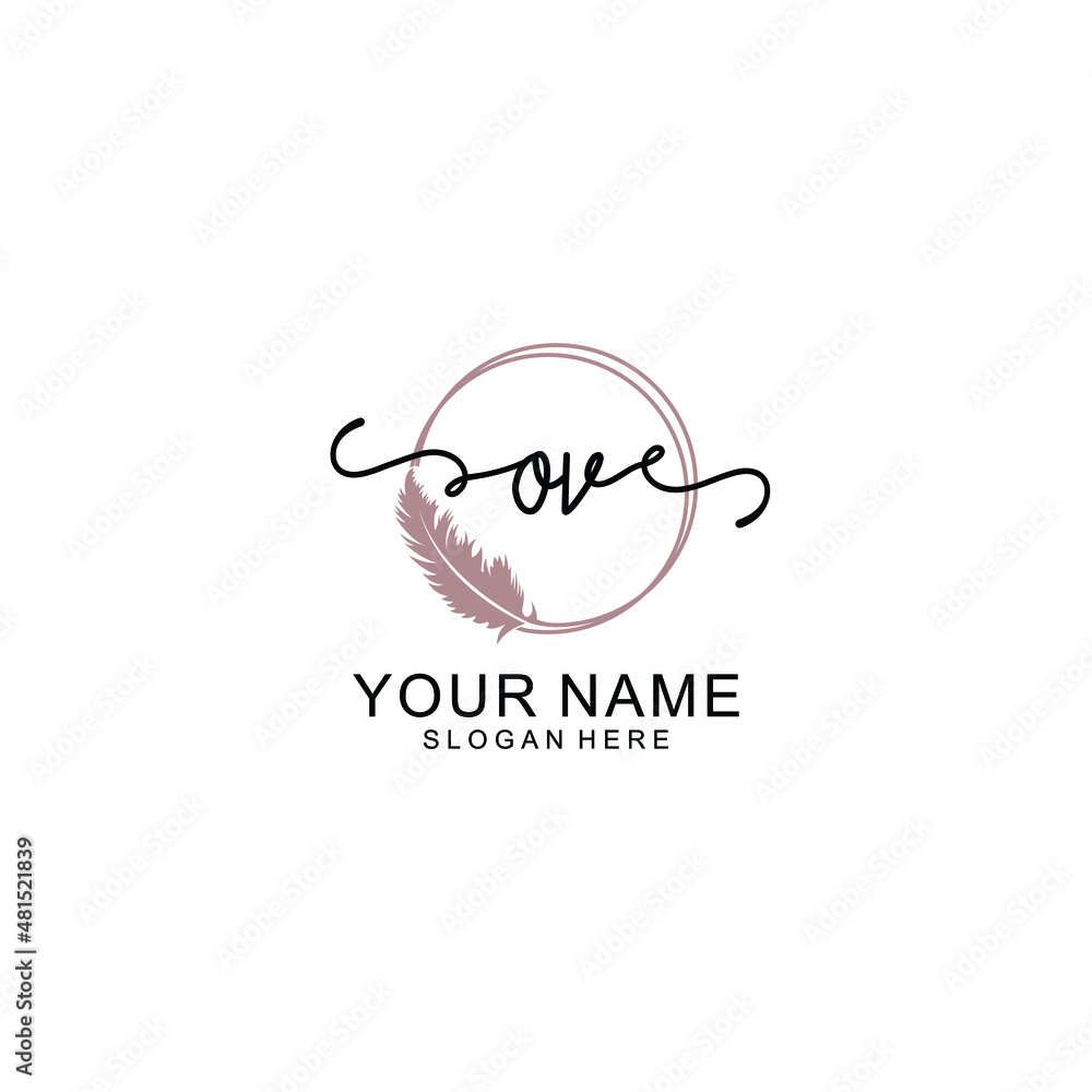 Initial OV beauty monogram and elegant logo design handwriting logo of initial signature Initial OV beauty monogram and elegant logo design handwriting logo of initial signature