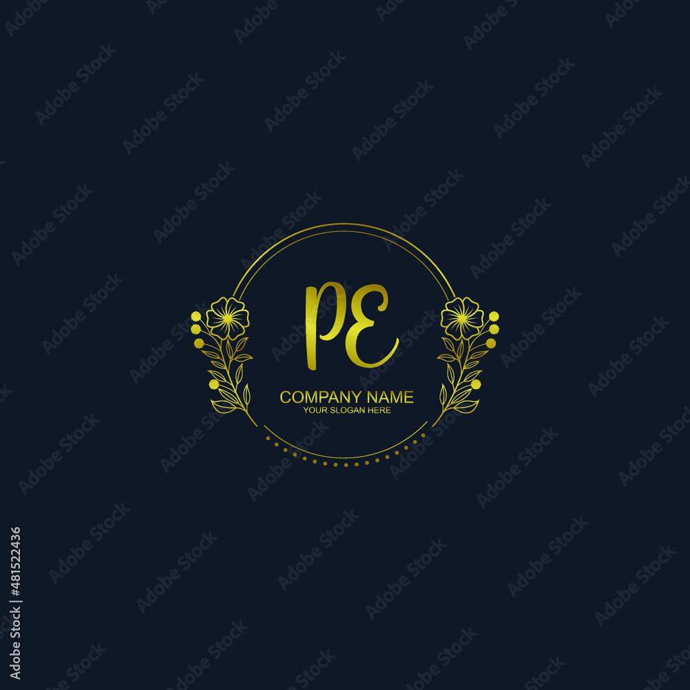 PE initial hand drawn wedding monogram logos PE initial hand drawn wedding monogram logos