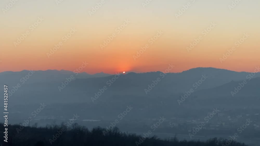 Time-lapse Epic sunset far away from the top of the hill Time-lapse Epic sunset far away from the top of the hill