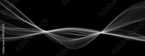White abstract wave. Magic line design. Flow curve motion element. Neon gradient wavy illiustration.