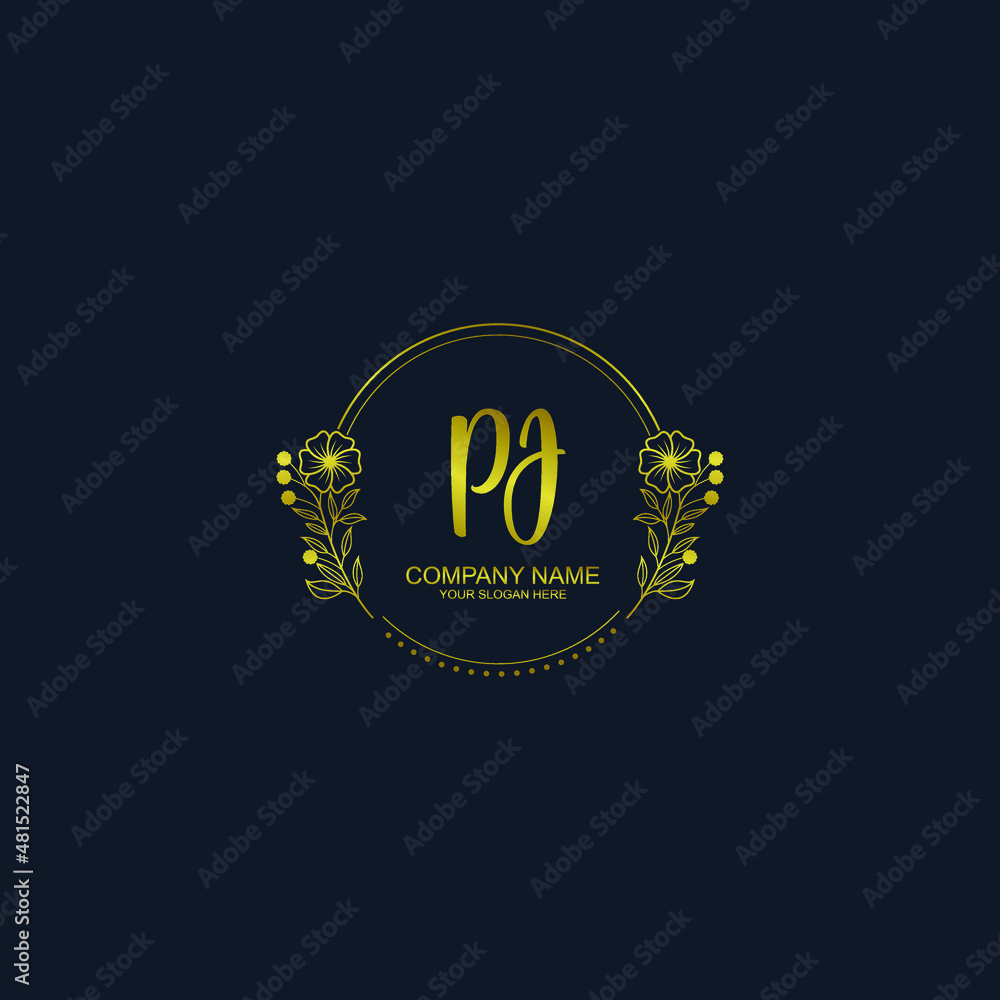 PJ initial hand drawn wedding monogram logos PJ initial hand drawn wedding monogram logos
