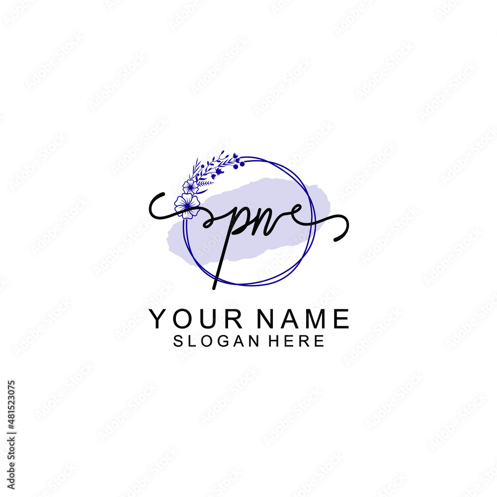 Initial PN beauty monogram and elegant logo design handwriting logo of initial signature Initial PN beauty monogram and elegant logo design handwriting logo of initial signature