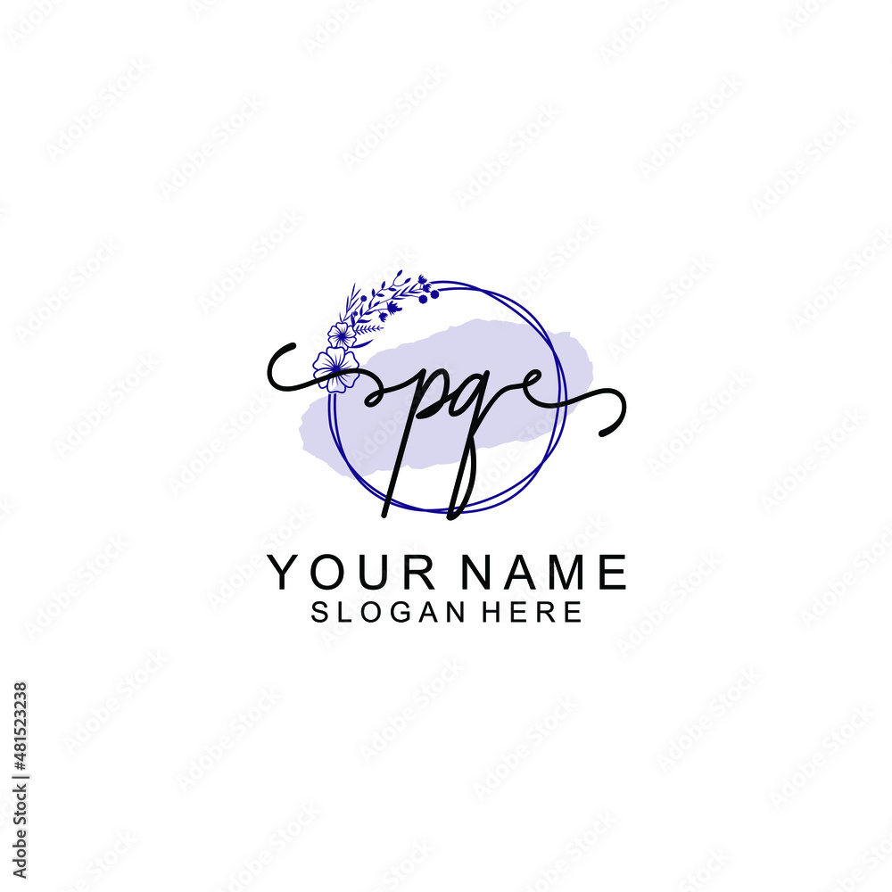 Initial PQ beauty monogram and elegant logo design handwriting logo of initial signature Initial PQ beauty monogram and elegant logo design handwriting logo of initial signature