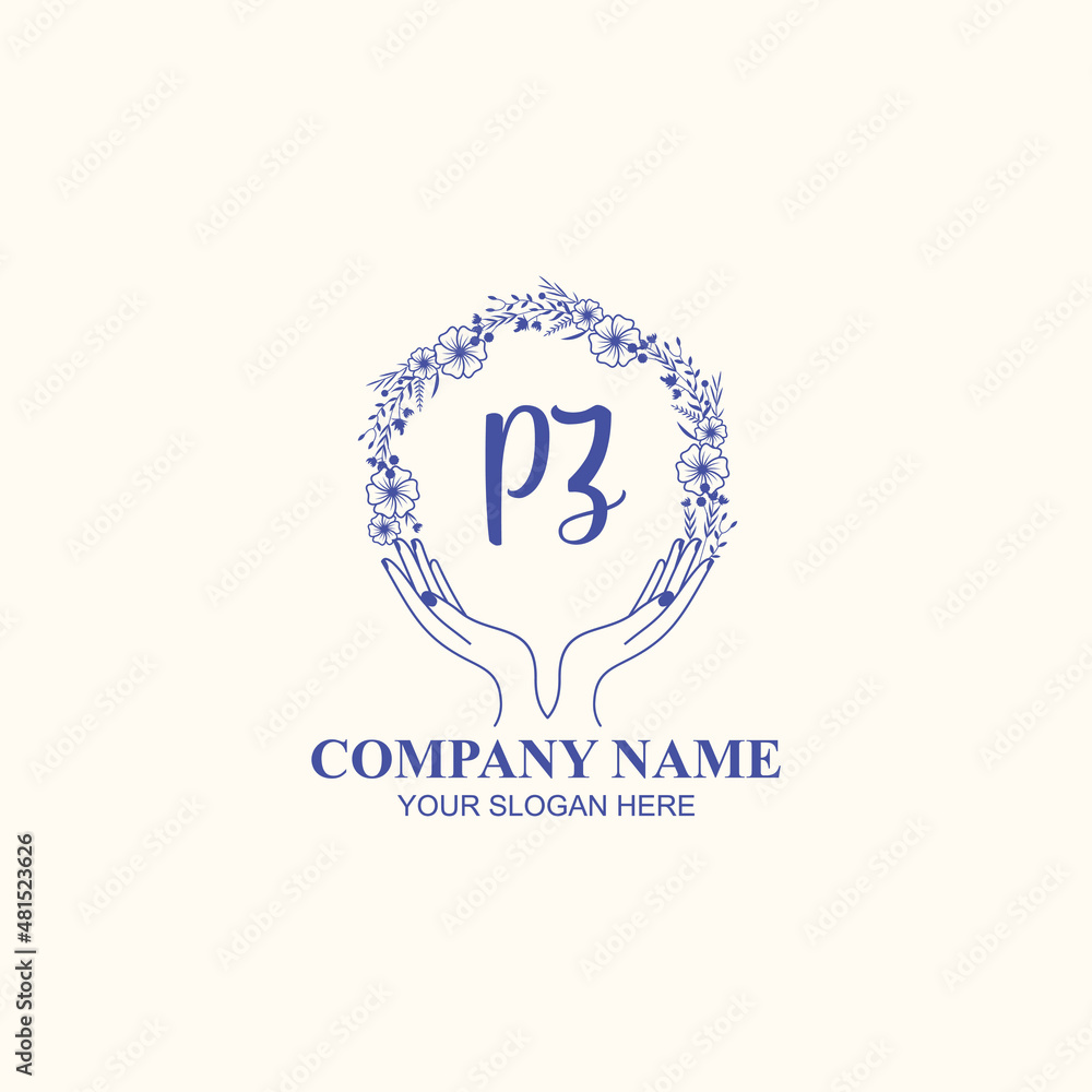 PZ initial hand drawn wedding monogram logos PZ initial hand drawn wedding monogram logos