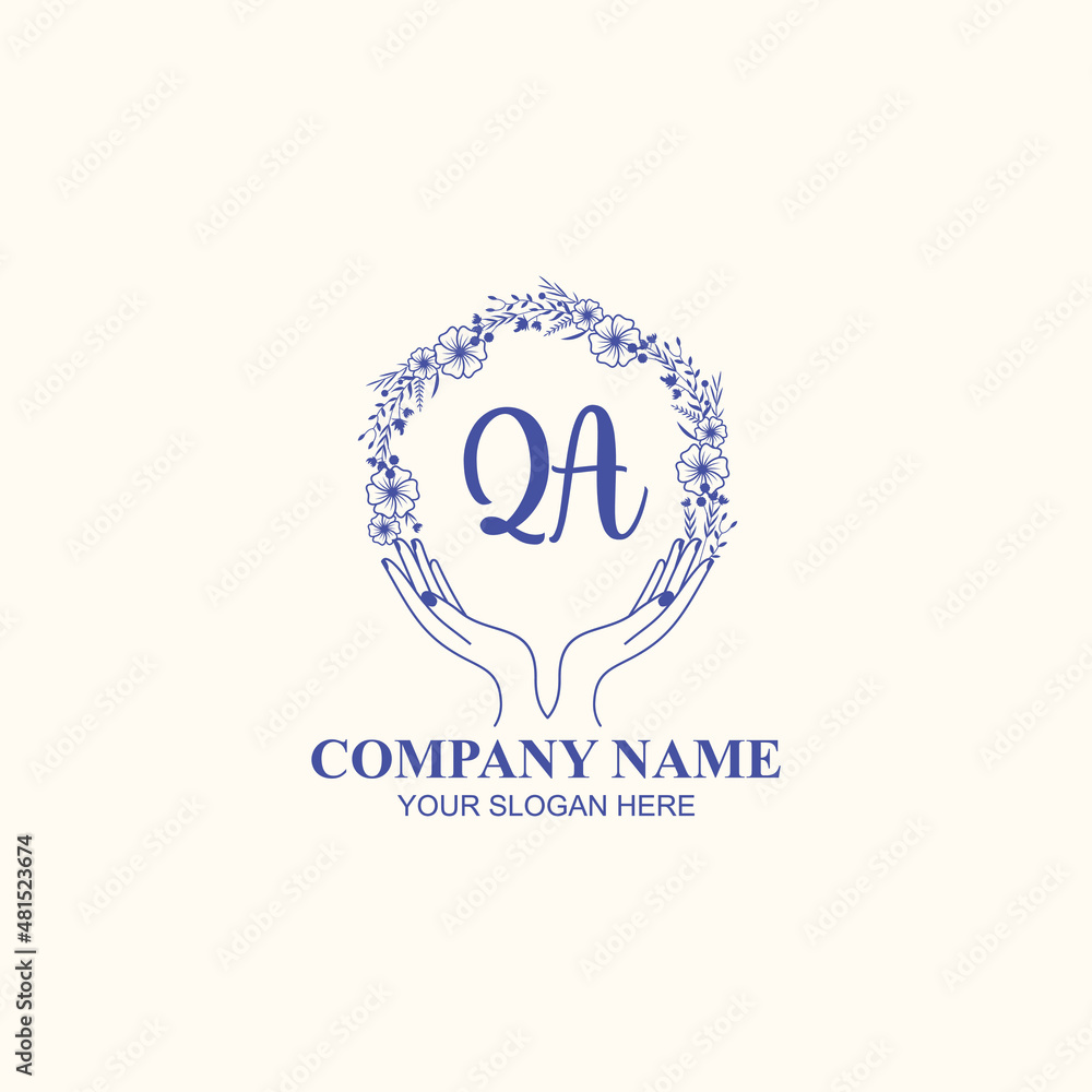 QA initial hand drawn wedding monogram logos QA initial hand drawn wedding monogram logos