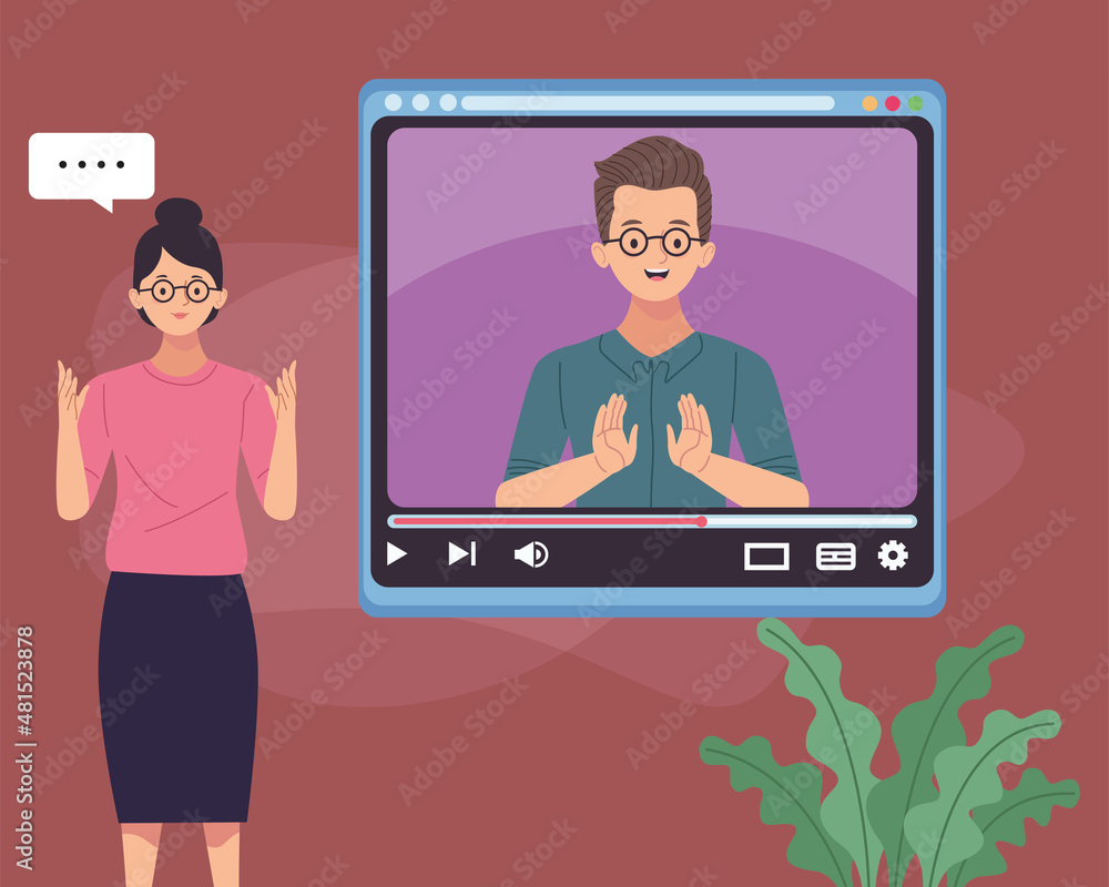 couple in video conference couple in video conference