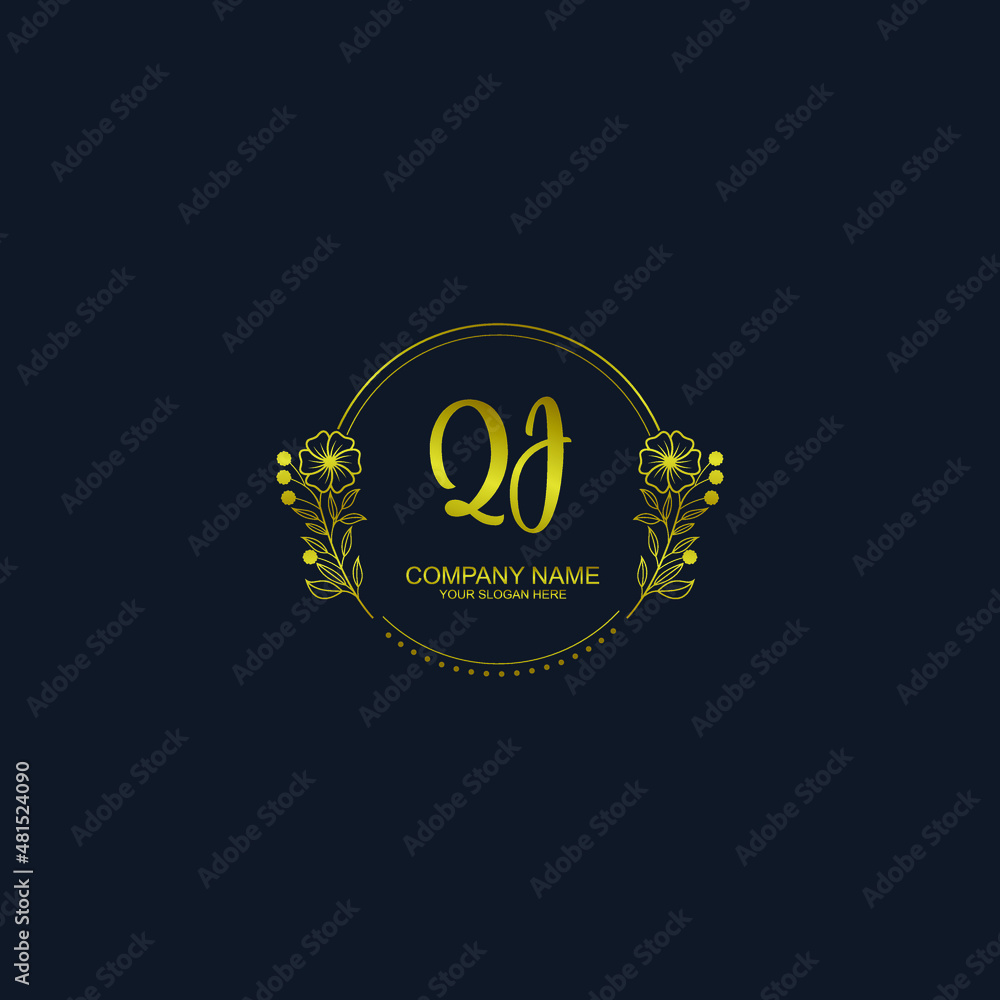 QJ initial hand drawn wedding monogram logos QJ initial hand drawn wedding monogram logos