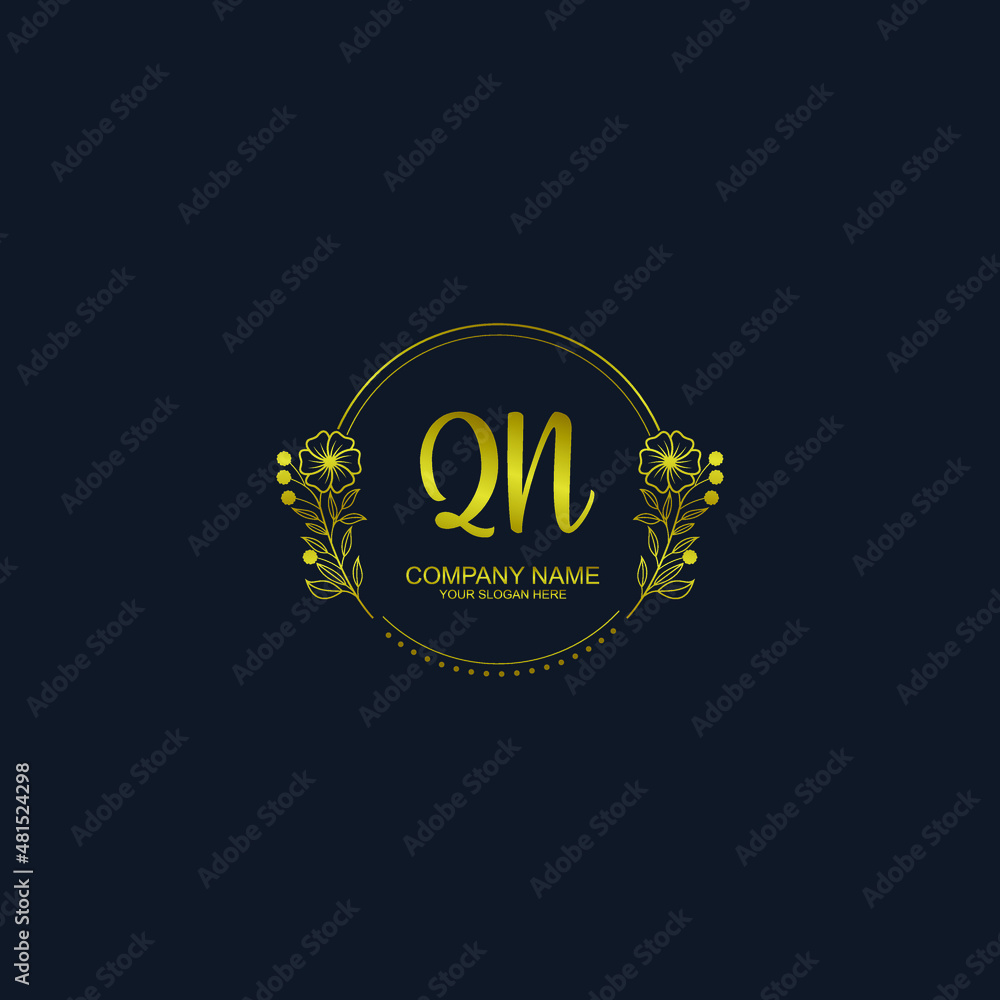 QN initial hand drawn wedding monogram logos QN initial hand drawn wedding monogram logos