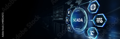 System Supervisory Control And Data Acquisition technology concept. SCADA. 3d illustration photo