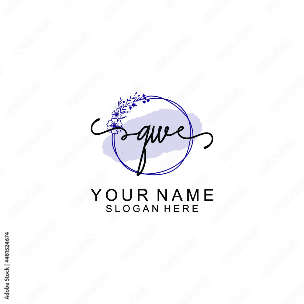 Initial QW beauty monogram and elegant logo design handwriting logo of initial signature Initial QW beauty monogram and elegant logo design handwriting logo of initial signature