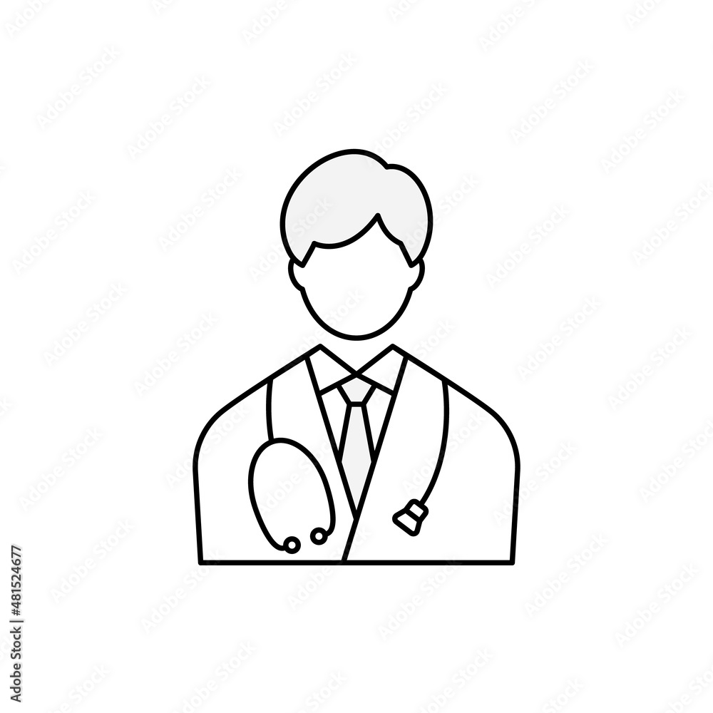Young male doctor wearing white coat and stethoscope. Young male doctor wearing white coat and stethoscope.