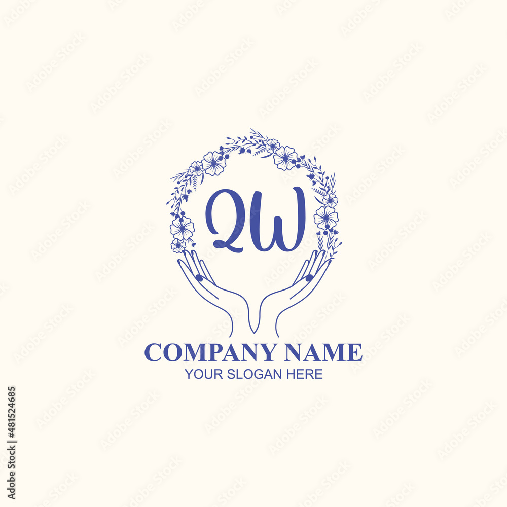 QW initial hand drawn wedding monogram logos QW initial hand drawn wedding monogram logos