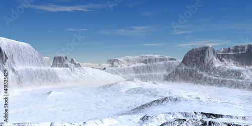 Alien Planet. Mountain. 3D rendering