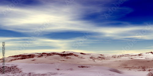 Alien Planet. Mountain. 3D rendering